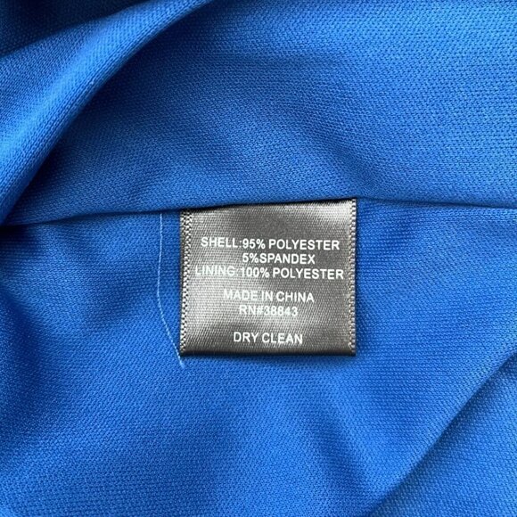 Sam Edelman Blue Draped Neck Sheath Dress Sleeveless Size 8 - Picture 10 of 10